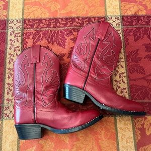 Red Cowboy Boots, little kid size 13.